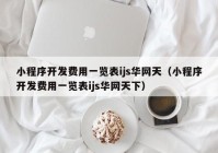 小程序开发费用一览表ijs华网天（小程序开发费用一览表ijs华网天下）