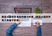 微信小程序开发软件哪个好用（微信小程序开发工具哪个好用）